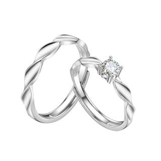DAISY BEAUTY S999 Fine Silver Couple Rings Unisex