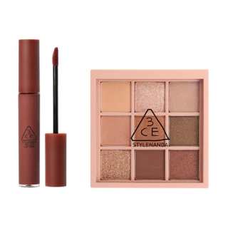 3CE Nine Palaces Matte Eye Shadow Liquid Lipstick Combination Makeup Sets Easy to Blend Velvet Matte Two Piece Set