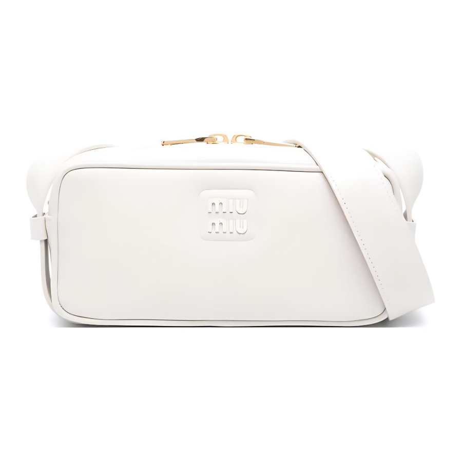 MIU MIU Leather Crossbody Bag, Shoulder Bag Women's White