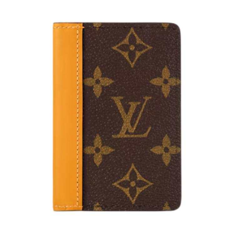 LOUIS VUITTON Coated Canvas Card Holder Men's Saifeng Yellow