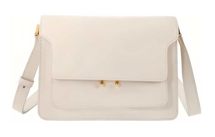 MARNI MARNI Trunk Calfskin Crossbody Bag, Shoulder Bag Medium Women's White