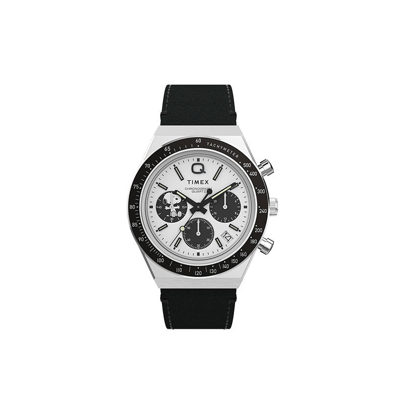 TIMEX PEANUTS Collaboration Snoopy Wrist Watches Quartz Movement Leather Strap 40mm Silver Dial Men's Watches