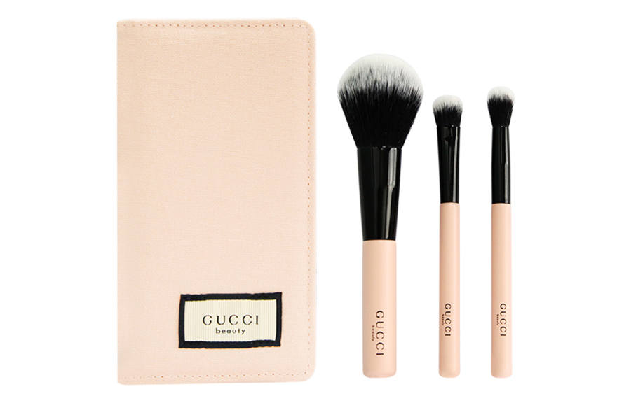 GUCCI GUCCI Makeup Pink Makeup Brushes 3 Pcs