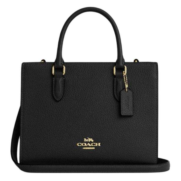 COACH Maggie Pebbled Leather Tote Bag, Shopping Bag, Shoulder Bag, Crossbody Bag, Handbag Medium Women's Black