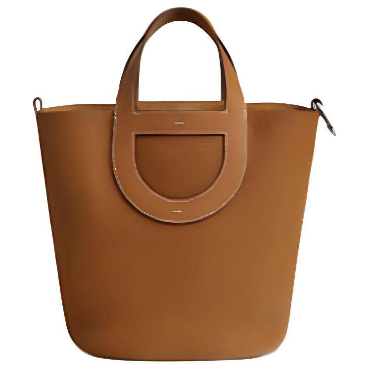HERMES In The Loop Clemence With Swift Calfskin Basket Bag Pig Nose Bucket Bag Handbag Women's Gold