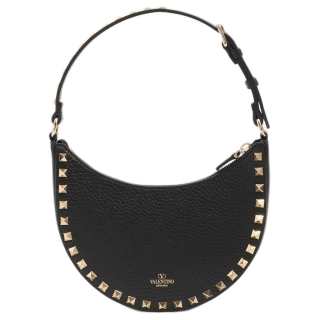 Valentino GARAVANI ROCKSTUD Grain Calfskin Handbag, Shoulder Bag Mini Women's Black