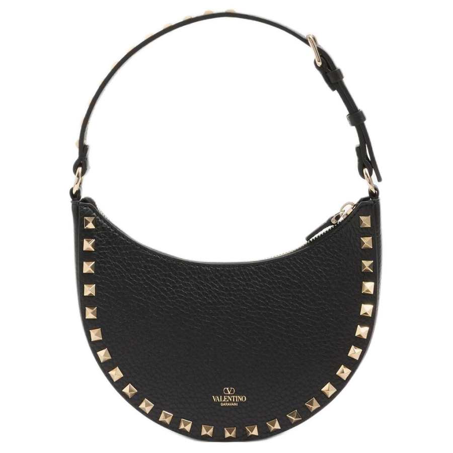 Valentino Valentino GARAVANI ROCKSTUD Grain Calfskin Handbag, Shoulder Bag Mini Women's Black