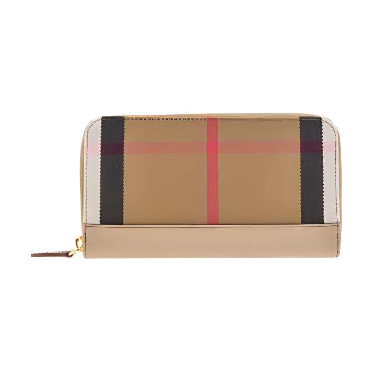 Burberry Cow Leather Wallet Women's Beige