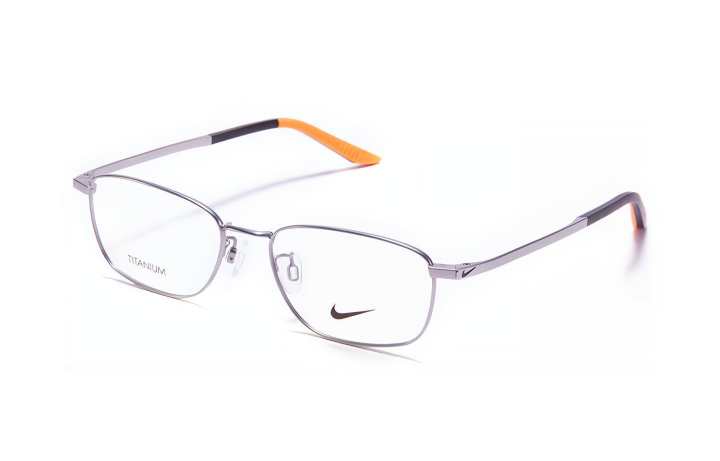 Nike Nike Titanium Alloy Square Eyeglass Frames Unisex Silver