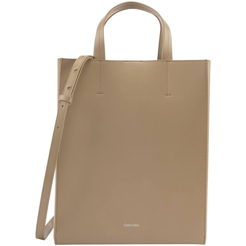 CALVIN KLEIN Cow Leather Handbag Medium Women's Khaki
