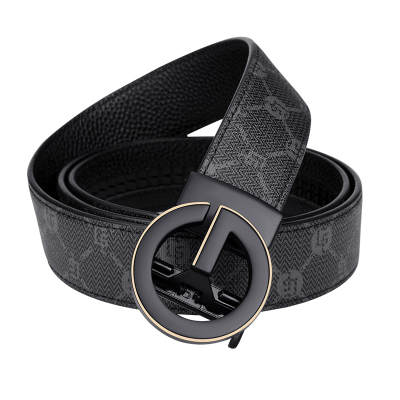 GOLF PVC Automatic Buckle Belt Men's Black Gunmetal/Gold 3.5cm