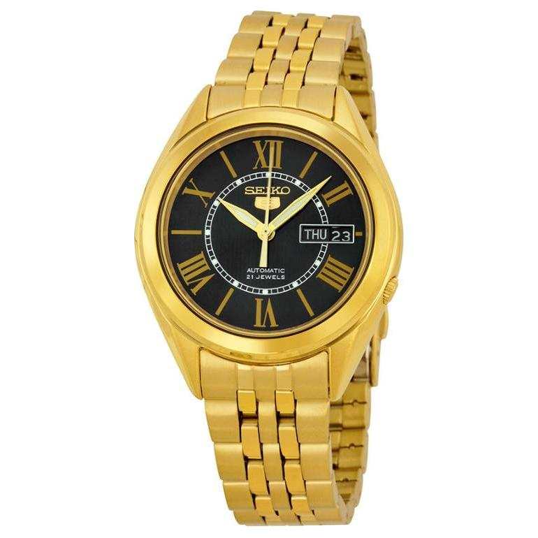 SEIKO Automatic Mechanical Movement Stainless Steel Strap Watch Men's Watches Black Dial