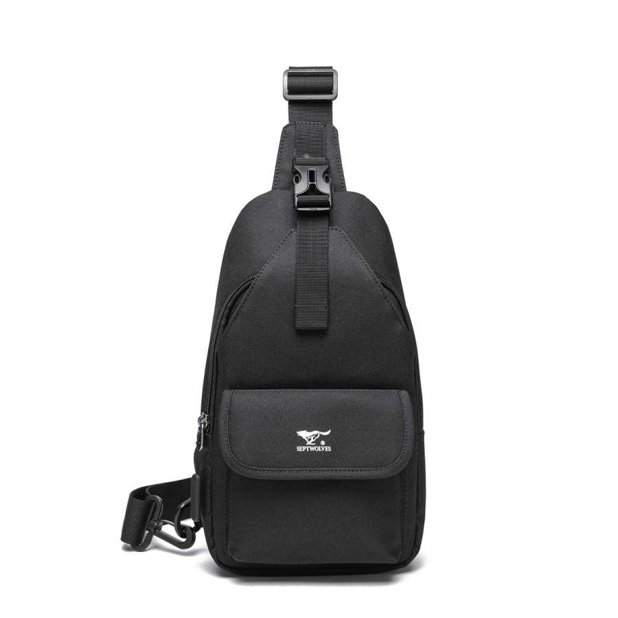 SEPTWOLVES SEPTWOLVES Fabric Sling Bag Regular Men's Black