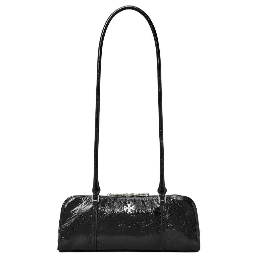 TORY BURCH Pleated Leather One Shoulder Handbag Mini Women's Black