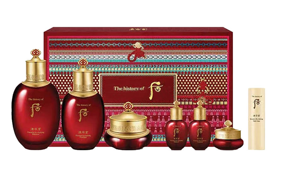The History Of Whoo Jinyulhyang Red Blossom Condensed Incense Series For Flat Skin Moisturizing Skincare Sets