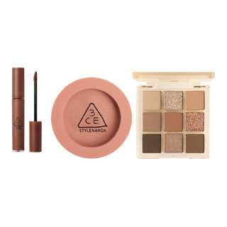 3CE Lipstick Eyeshadow Palette Blush Makeup Sets Easy to Blend Velvet Natural Matte Three Piece Set