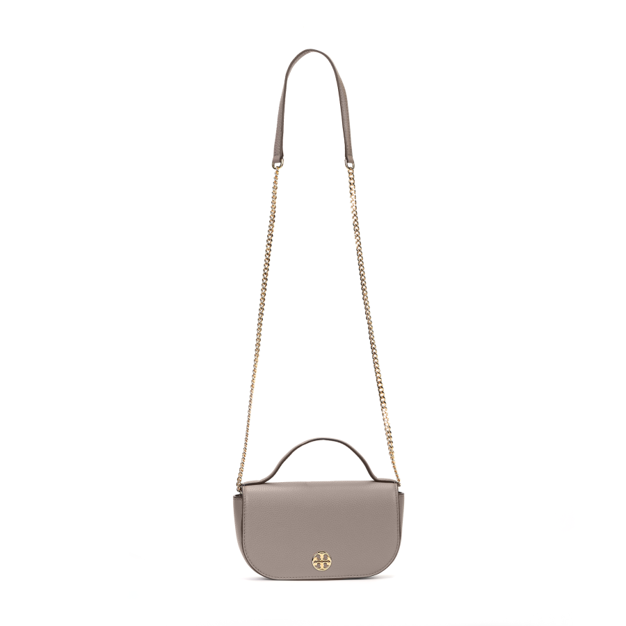 TORY BURCH Leather One Shoulder Handbag, Crossbody Bag Women's Heron Gray