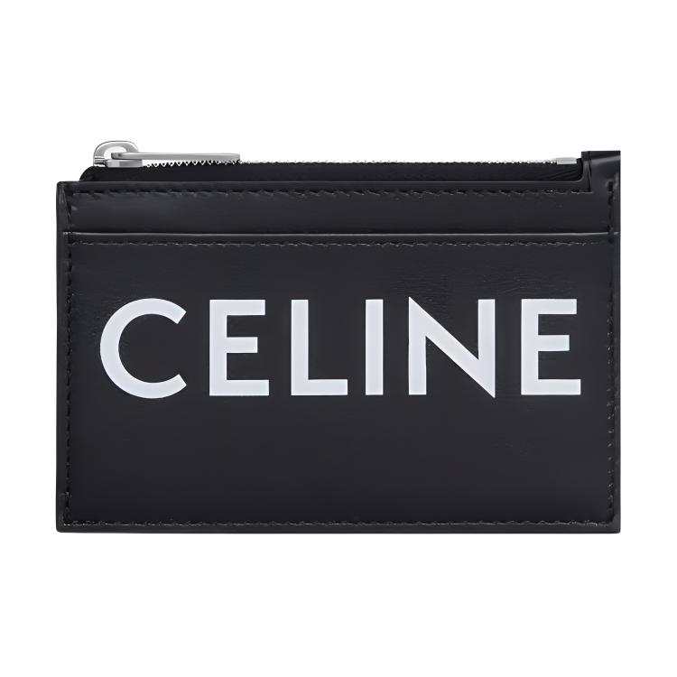 CELINE CELINE Leather Coin Purse, Card Holder Unisex Black