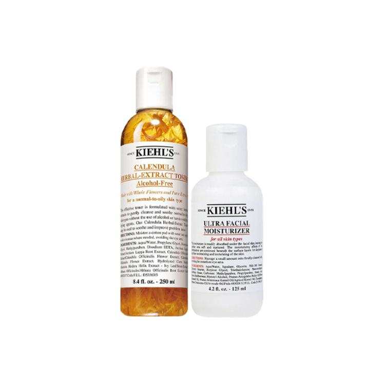 Kiehl's Celebrity Skincare Set Calendula Herbal Extract Toner High Moisturizing Lotion