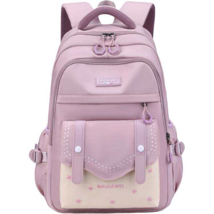 DELIXIONG Nylon Fabric Backpack Regular Women's Black/Purple/Green/Pink