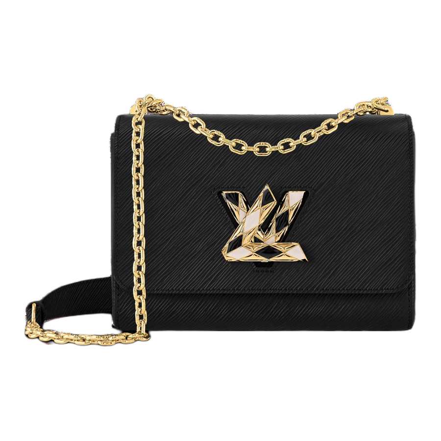 LOUIS VUITTON Twist Cow Leather Crossbody Bag, Shoulder Bag Medium Women's Black