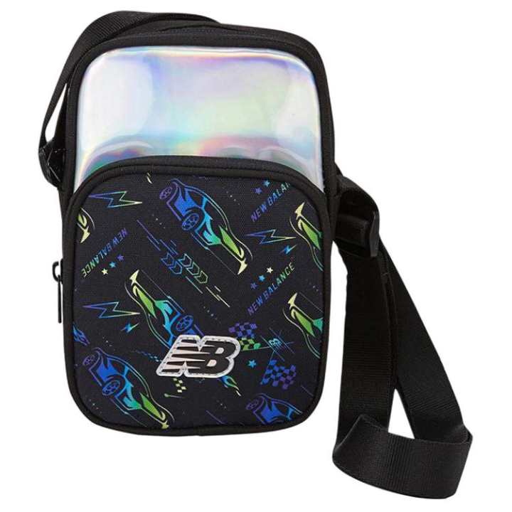 New Balance New Balance Polyester Shoulder Bag, Crossbody Bag Unisex Black Silver