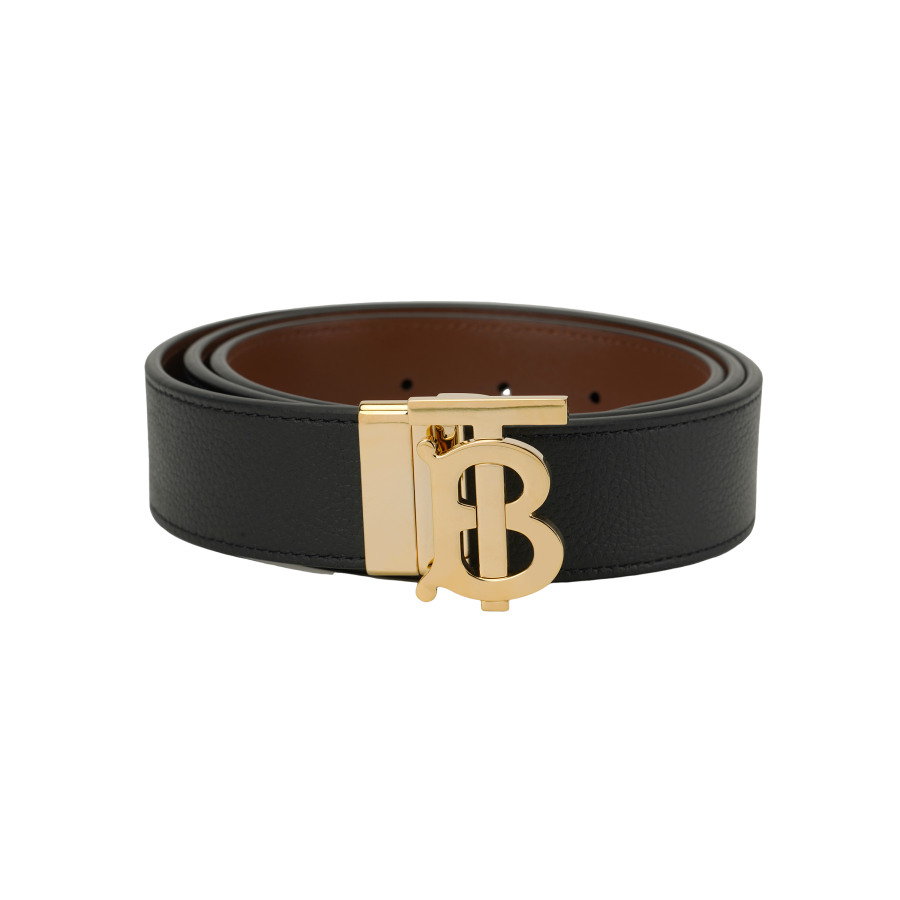 Burberry 【Previous Season】reversible monogram-buckle leather belt