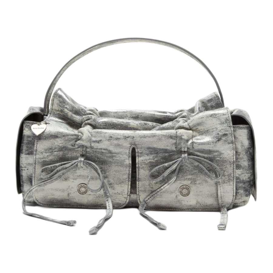 Acne Studios Acne Studios Suede Laminated Leather Handbag Women's Gray