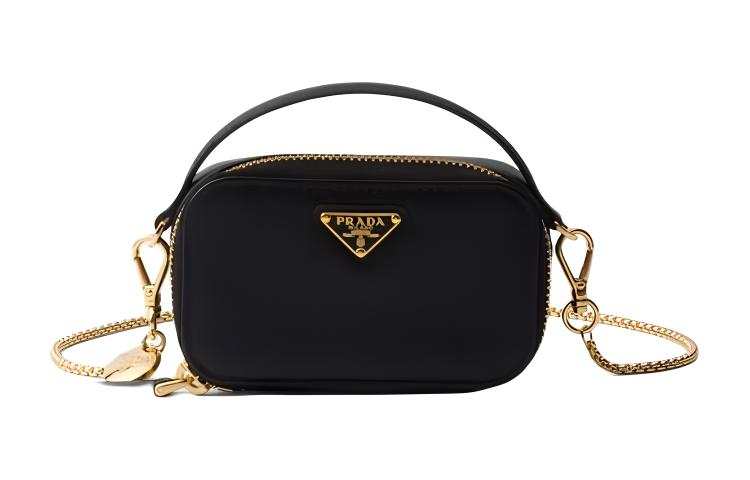 PRADA PRADA Saffiano Leather Clutch Mini Women's Black