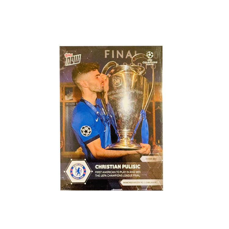 Topps Chelsea, Pulisic, Championship, Trophy, Celebration, Now Collection, Standard Condition, Player Card Sports Cards