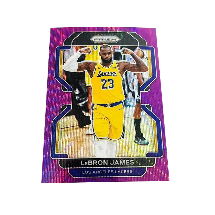 PANINI 21 22 Prizm Lakers, James, Purple Wave, Refractor, Brown James, Star Card, Card Product Pass Sports Cards 1 Pc