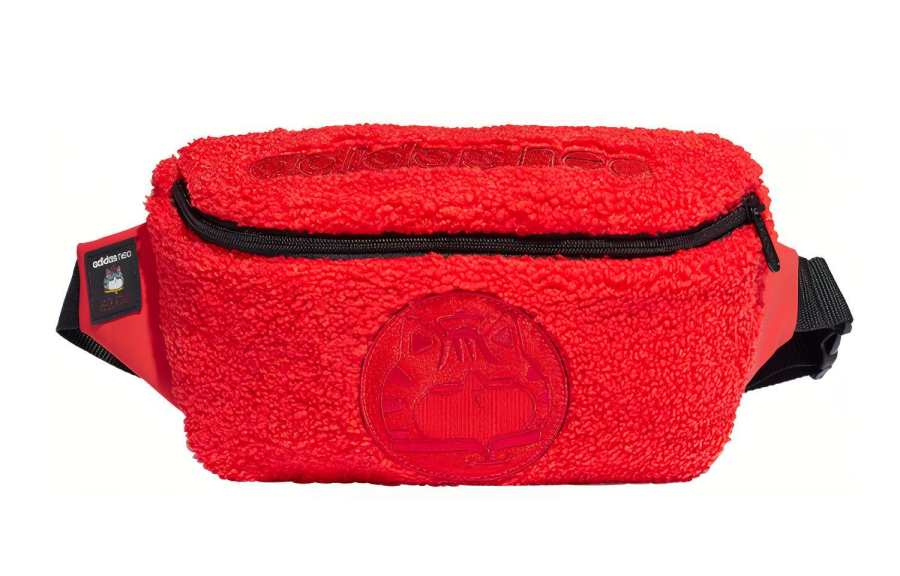 Adidas Neo Wuhuang Wan Shui Collaboration Sports Polyester Sling Bag, Fanny Pack Regular Unisex Red