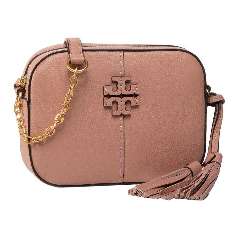 TORY BURCH Cow Leather Camera Bag, Crossbody Bag, Shoulder Bag Women's Pink