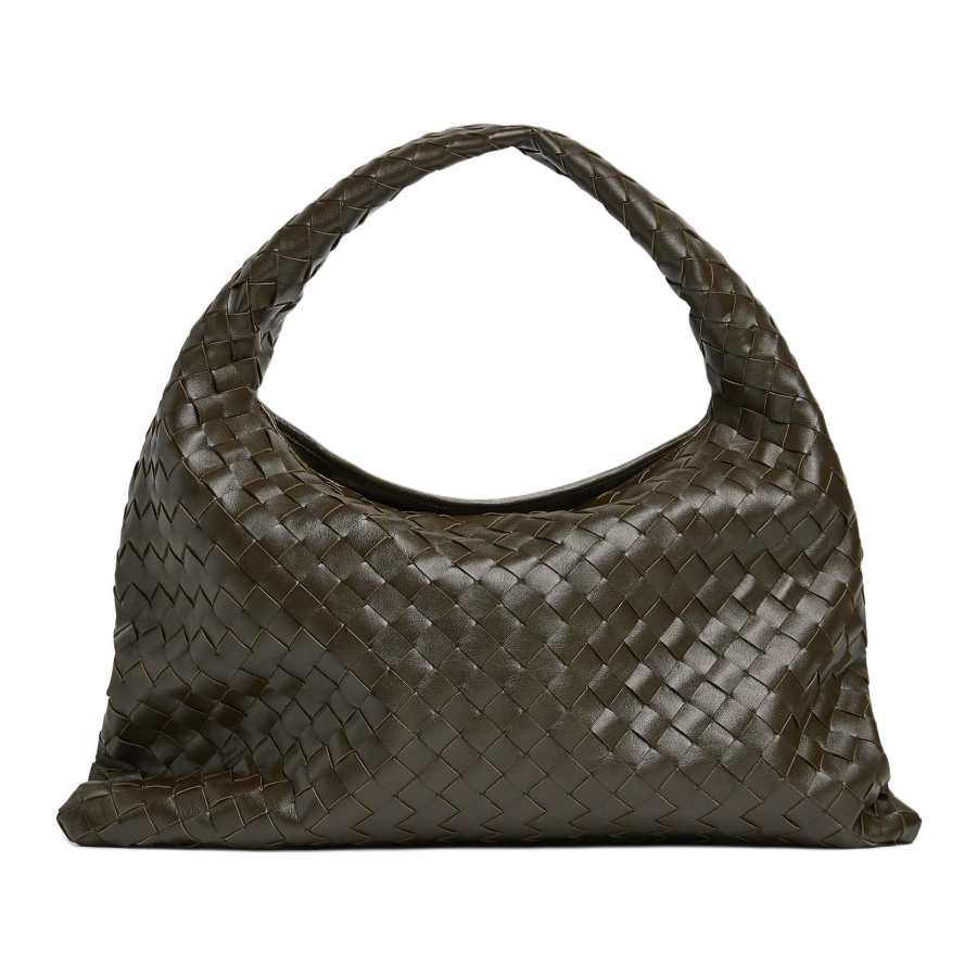 Bottega Veneta Hop Calfskin One Shoulder Handbag Small Women's Khaki