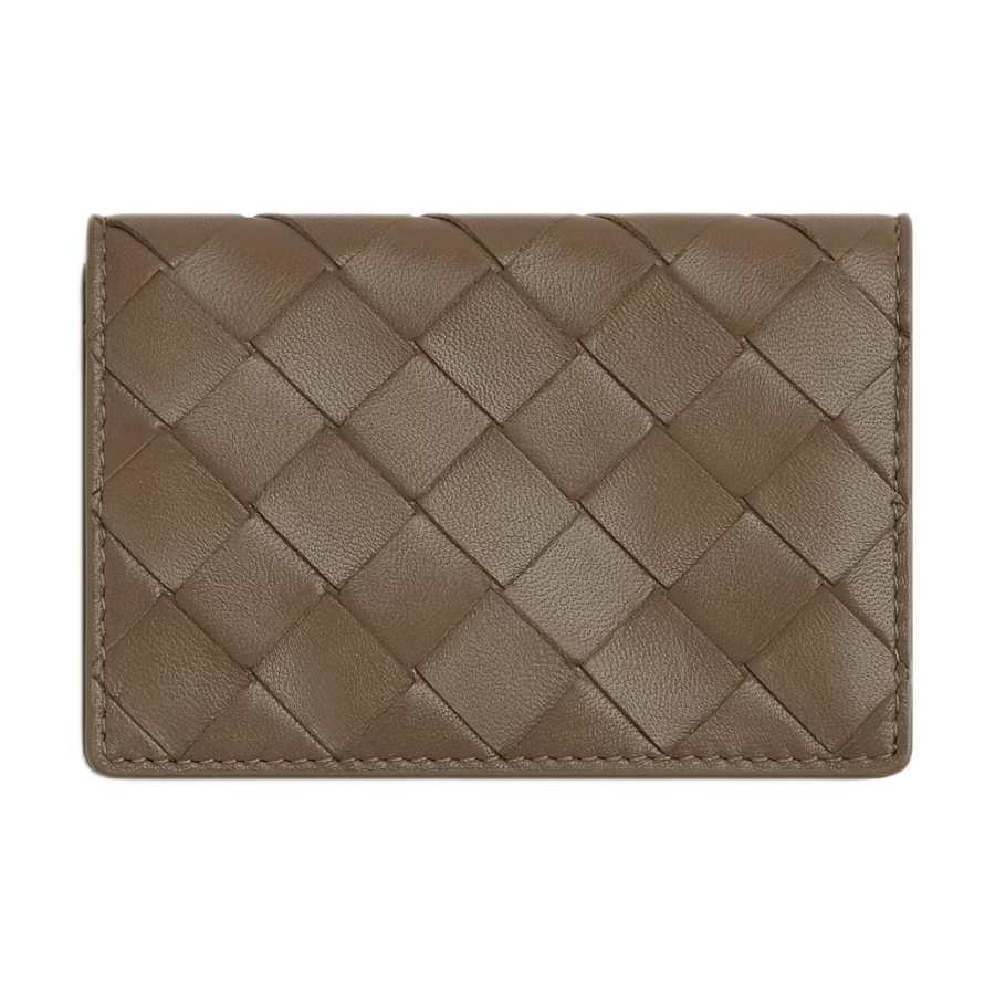 Bottega Veneta Intrecciato Lambskin Card Holder Women's Pinecone