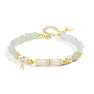 YINCHIE Hetian Jade Bracelets Pale Greenish White Jade Women's