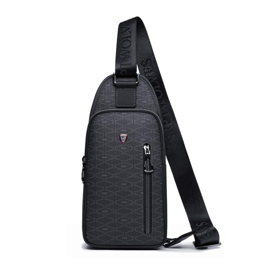 SEPTWOLVES SEPTWOLVES Artificial Leather Sling Bag Regular Men's Black