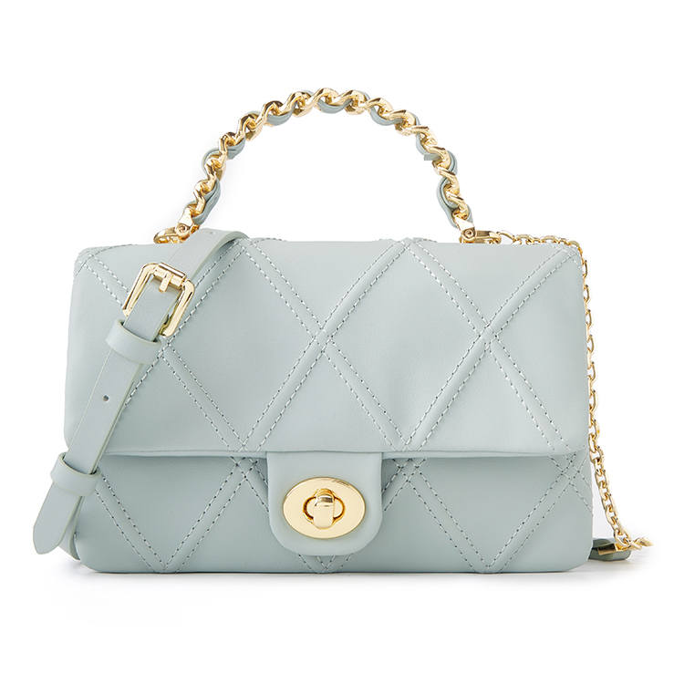 ELLE Top Grain Cow Leather Shoulder Bag, Crossbody Bag, Handbag Medium Women's Pink Blue/White/Black