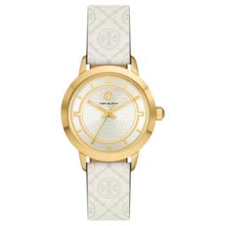 TORY BURCH Wrist Watches Quartz Movement Lizard Skin Strap 34mm Silver Dial Women's Watch 30m Water Resistant
