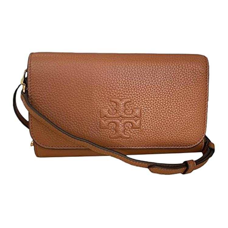 TORY BURCH Thea Leather Wallet, Shoulder Bag, Crossbody Bag Small Women's Tan