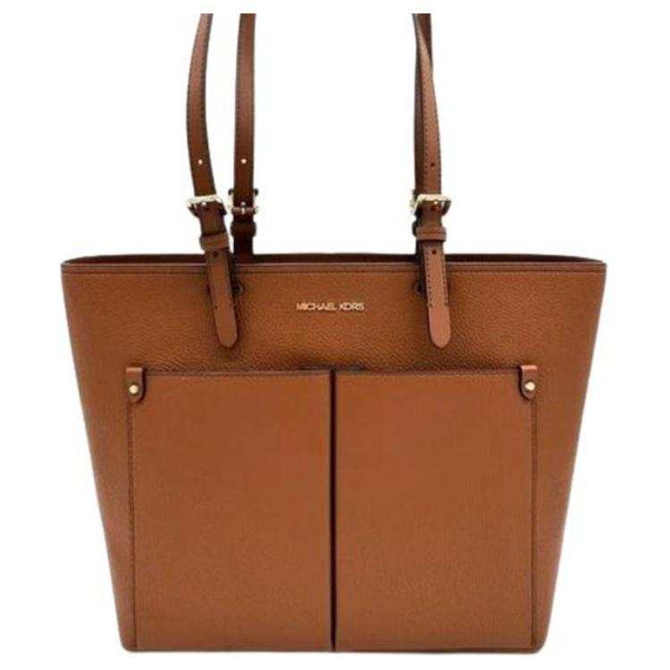 MICHAEL KORS Jet Set Travel Polyurethane Tote Bag, Shopping Bag, Shoulder Bag, Handbag Medium Women's Brown