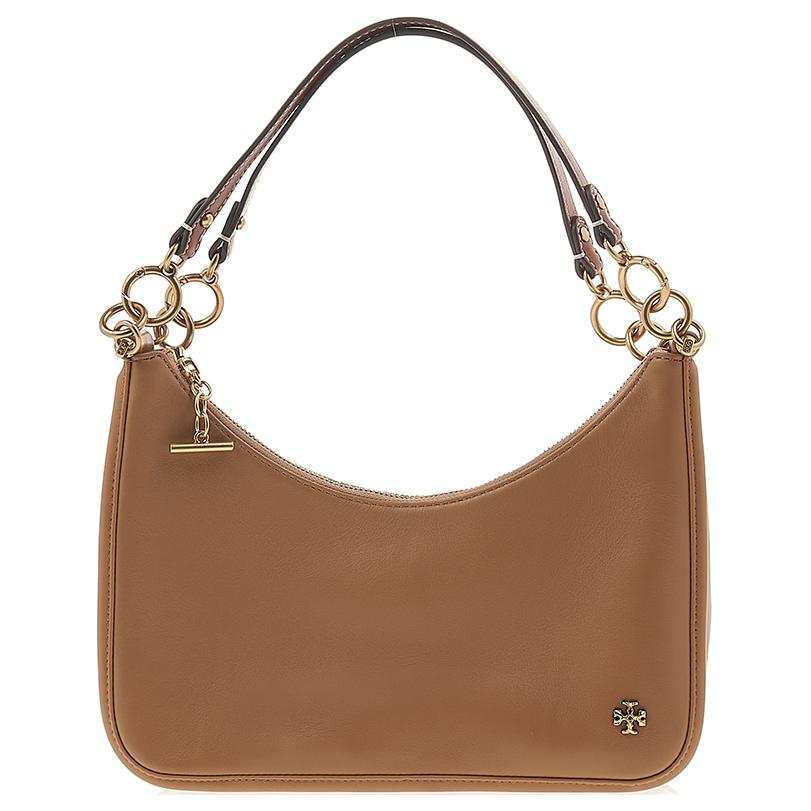 TORY BURCH 151 MERCER Leather Nappa Leather Crescent Medium Women's Lifting Beige/Brown