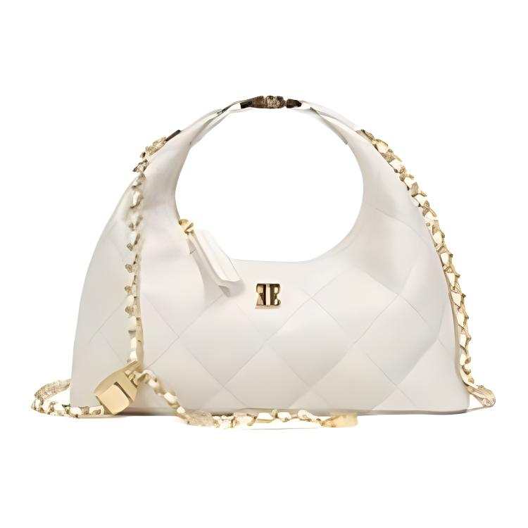 ELLE Cow Leather Shoulder Bag, Crossbody Bag, Handbag Small Women's White/Ancora Red/Black