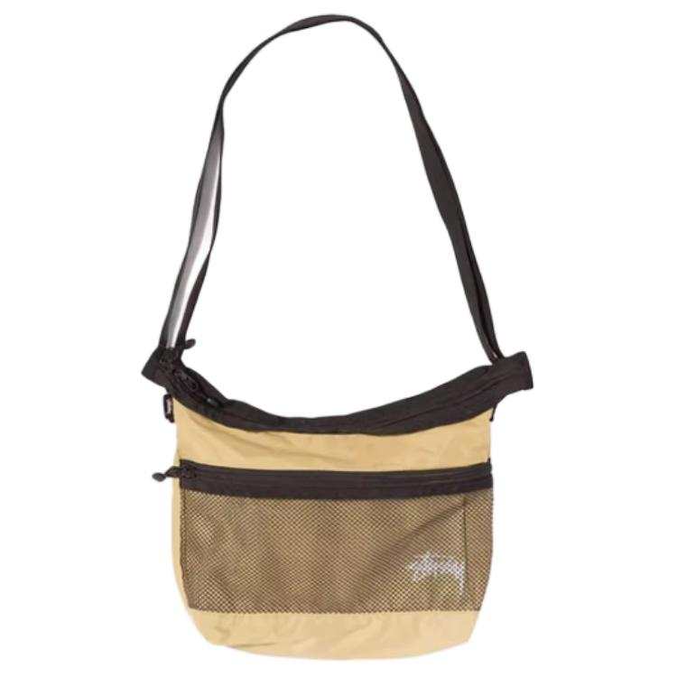 Stussy Fabric Crossbody Bag, Shoulder Bag Small Unisex Gold