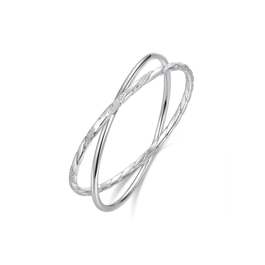 WINY WINY 999 Fine Silver Material Closed End Sterling Silver Bangle Women's
