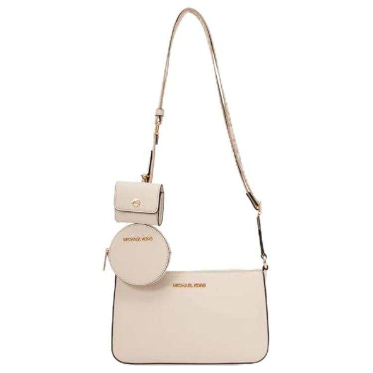 MICHAEL KORS Jet Set Cow Leather Shoulder Bag Small Women's Light Beige