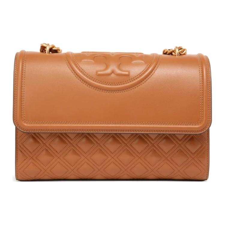 TORY BURCH Fleming Sheepskin Shoulder Bag, Crossbody Bag Small Women's Brown