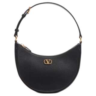 Valentino Grain Calfskin Hobo Bag, Handbag Mini Women's Black