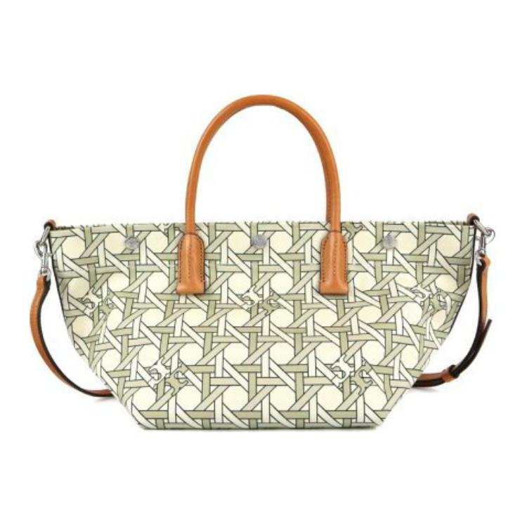 TORY BURCH Canvas With Leather Trim Tote Bag, Shopping Bag, One Shoulder, Crossbody, Handheld Small Women's Ivory