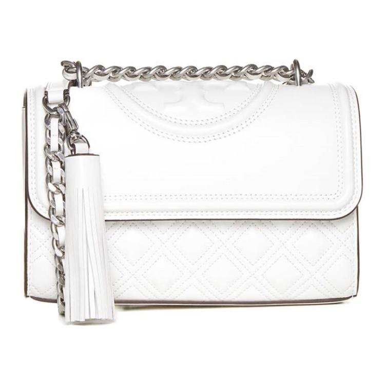 TORY BURCH Fleming Leather Crossbody Bag, Shoulder Bag Women's White
